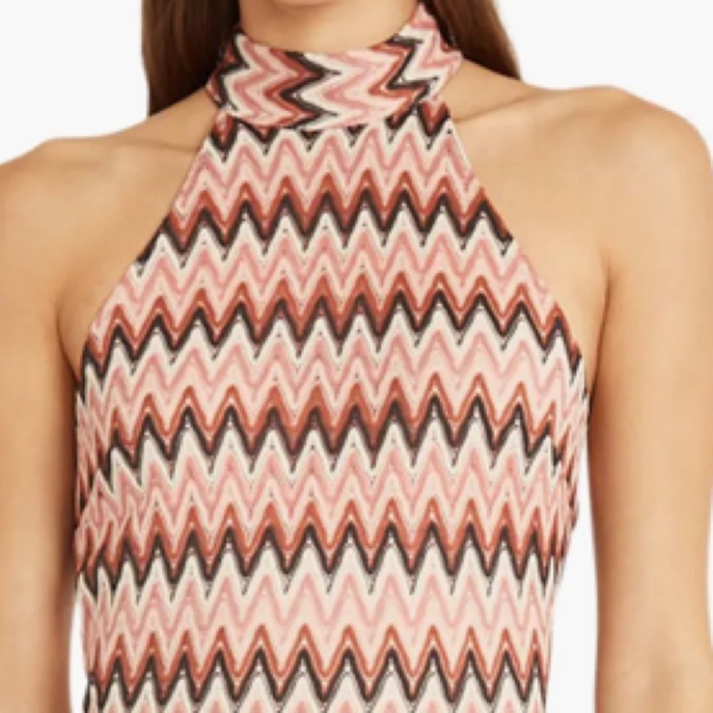 Donna Morgan Retro Maggy Chevron Stripe Zig Zag Print Sleeveless Dress, Sz 8 NWT - Picture 5 of 15